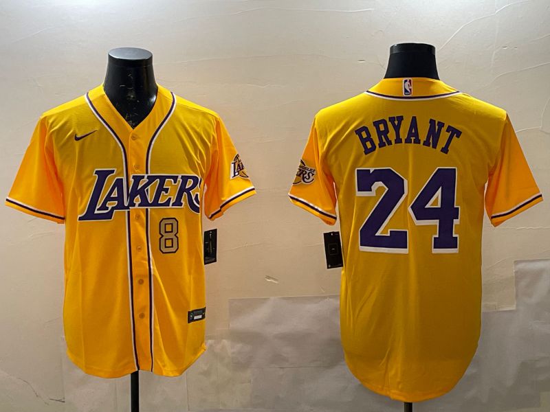 Men Los Angeles Lakers #24 Bryant Yellow Joint Name Nike 2025 NBA Jersey style 2->boston red sox->MLB Jersey